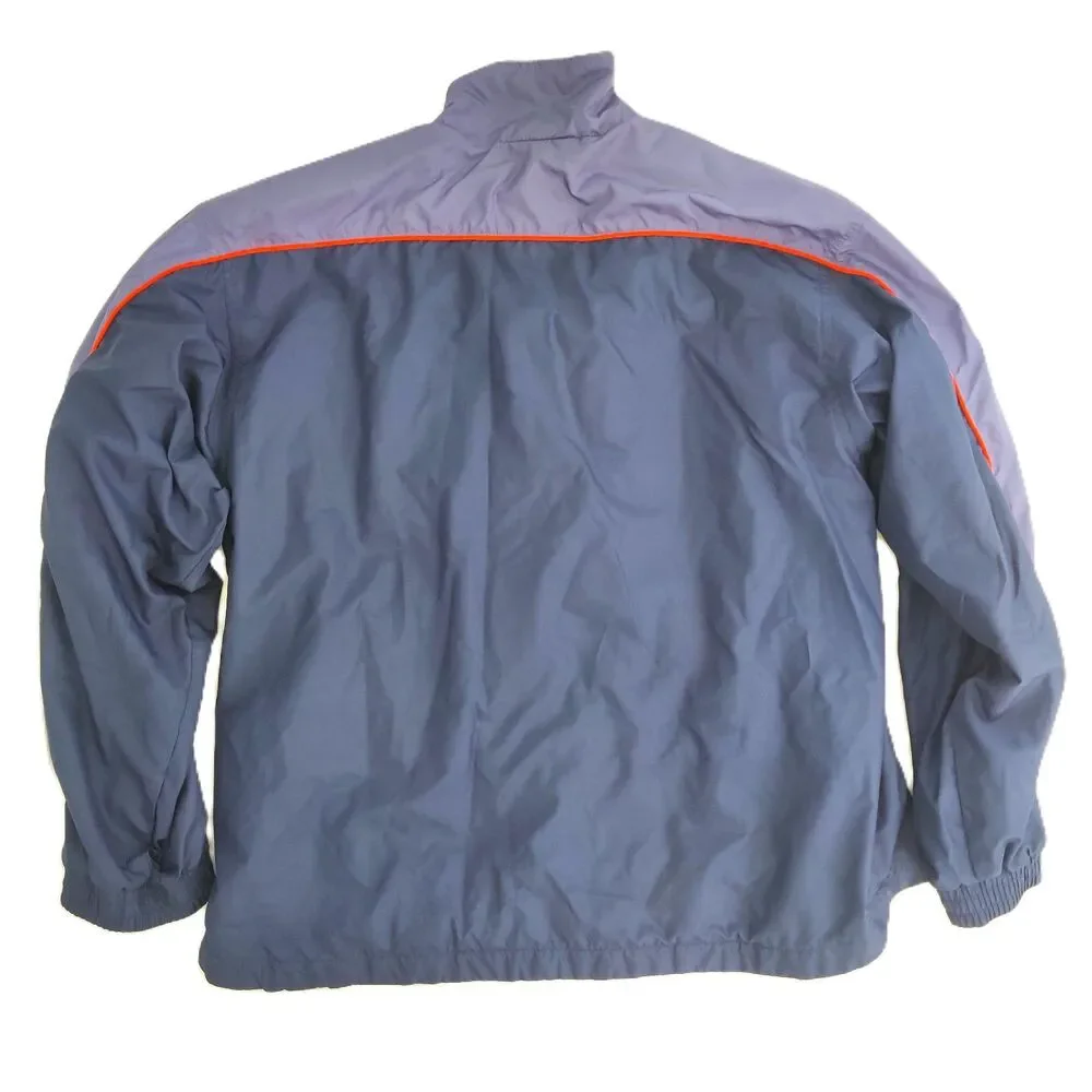 Adidas Mens L Navy Blue Orange Windbreaker Jacket Track Pants Tracksuit Set
